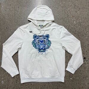 Kenzo Hoodie - White Embroidered - Size XL